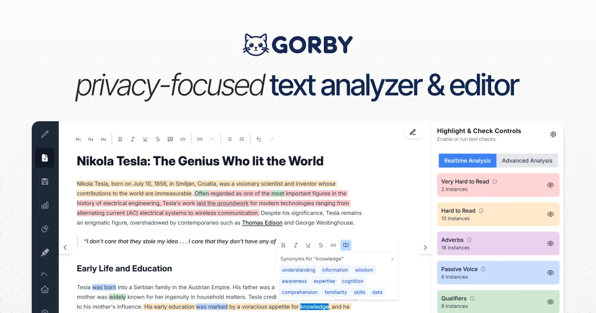Gorby Text Analyzer